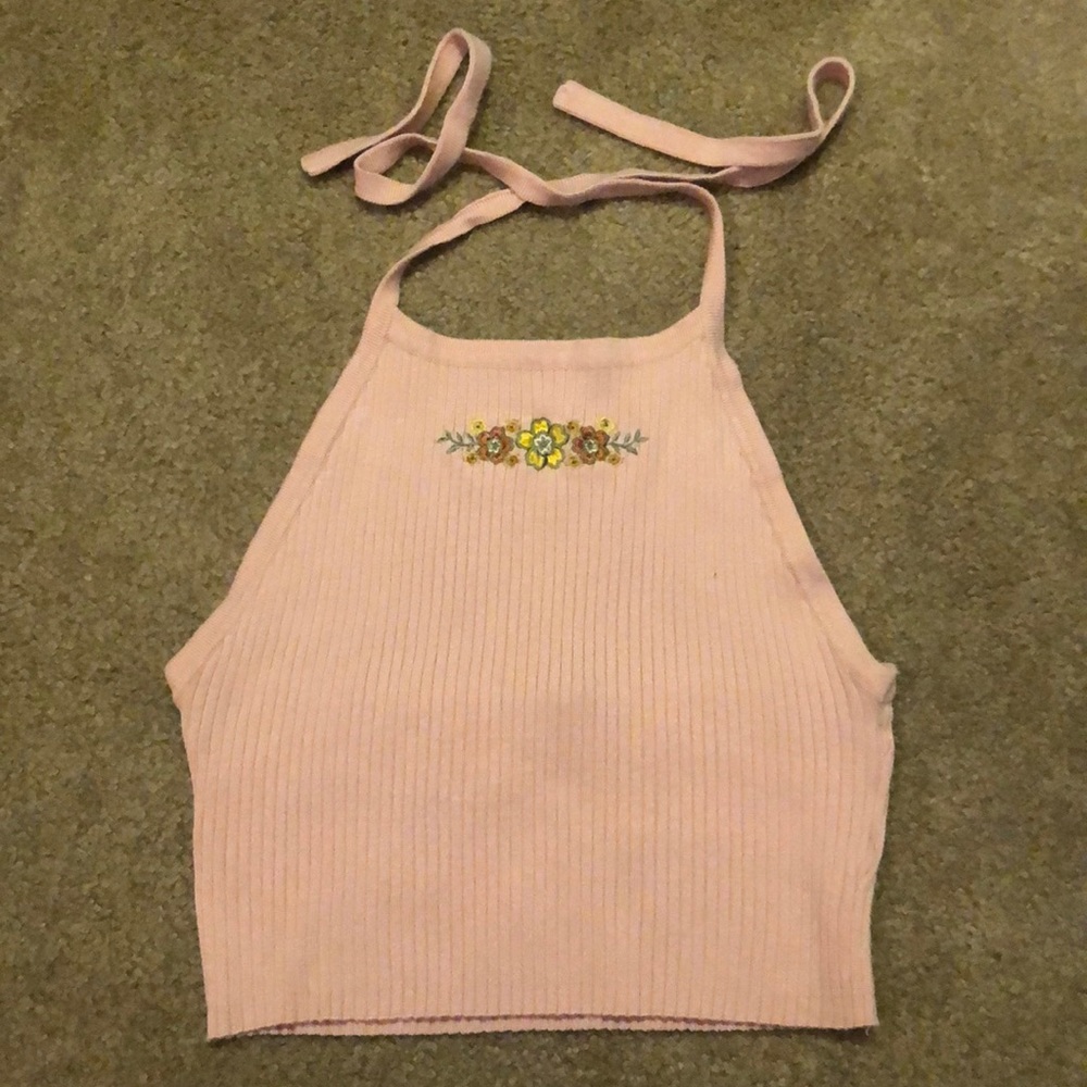 pink halter tank top